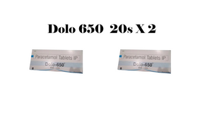 "Dolo 650mg tabs 20s X 2 - contains paracetamol 650mg "