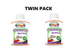 21st Century Adult Multivitamins + D Gummies - Vegetarian 100s x 2 - Twin Pack