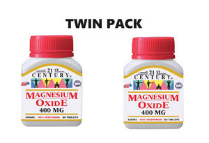 21st Century Magnesium Oxide 400mg 60 Tablets x 2 - Twin Pack