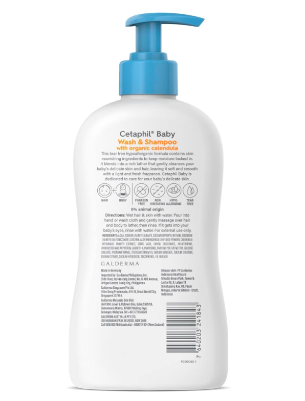 Cetaphil Baby Wash & Shampoo with Calendula 400ml