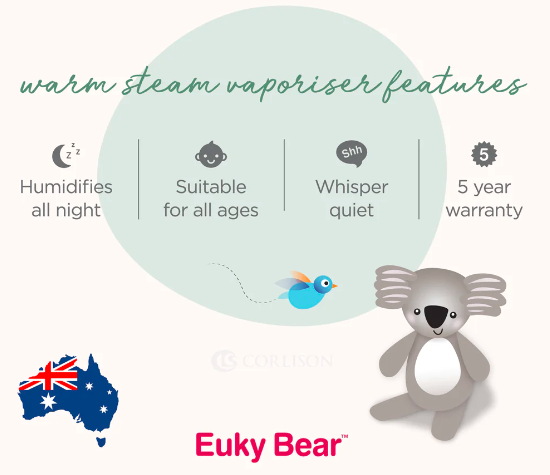 Euky Bear Starter Pack(Includes Vaporiser, Sniffly nose inhalant 100ml, Sleepytime 100ml, Chestrub 50g)