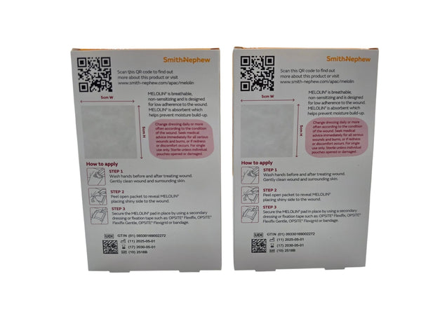 SMITH & NEPHEW S&N MELOLIN 5 X 5 CM 5S x 2 - Twin Pack