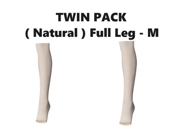 Twin Pack - MOLNLYCKE Tubigrip Shaped Support Bandage (Natural) Full leg (M) - 2 PCS