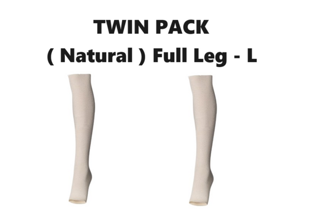 Twin Pack - MOLNLYCKE Tubigrip Shaped Support Bandage (Natural) Full leg (L) - 2 PCS