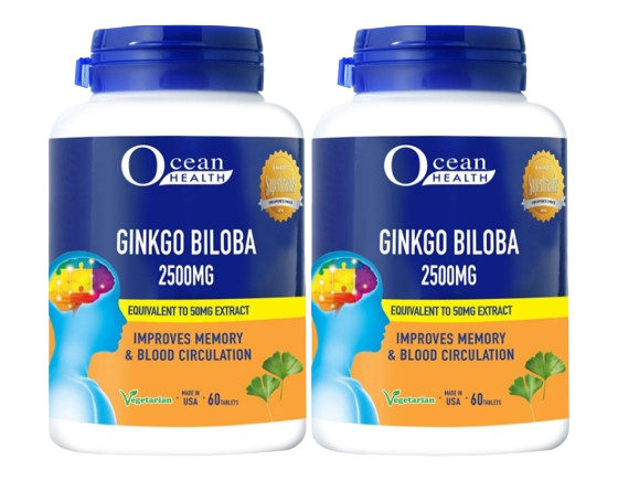 Ocean Health Ginkgo Biloba 2500mg Tablets 2x60s - Twin Pack