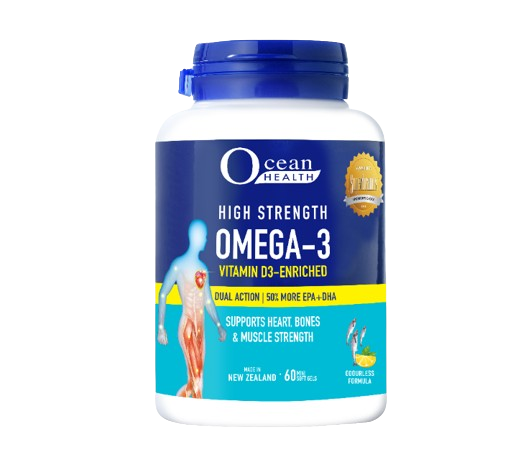 Ocean Health High Strength Odourless Omega 3 Softgel 180s with Vitamin D