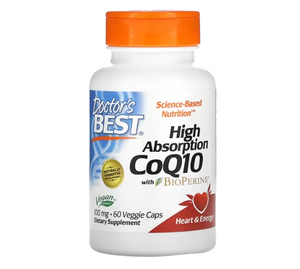 Doctor's Best High Absorption CoQ10 with BioPerine 100mg 60 Softgels