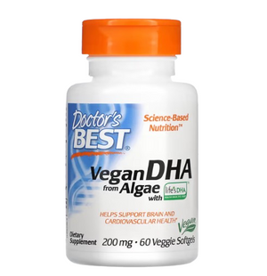 Doctor's Best Vegan DHA from Algae 200 mg 60 Veggie Softgels