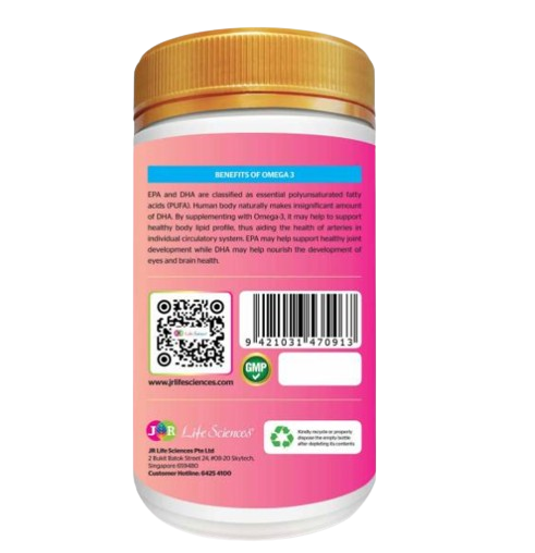 JR Life Sciences Omega 3 Fish Oil 1000mg 365's Softgels - Woods Pharmacy