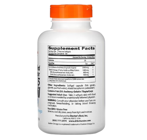 Doctor's Best Purified & Clear Omega 3 Fish Oil 120 Softgels