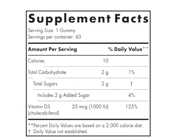 NORDIC NATURALS VITAMIN D3 60 GUMMIES