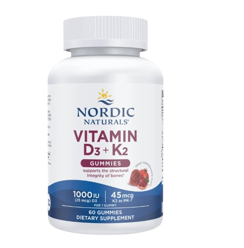 NORDIC NATURALS VITAMIN D3 + K2 60 GUMMIES