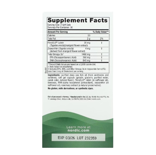 NORDIC NATURALS VISION SUPPORT 60 SOFTGEL