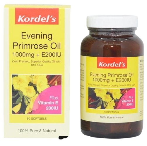 Kordels Evening Primrose Oil 1000mg + E200 IU (90softgels)