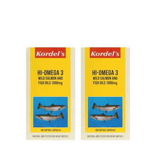Kordels Hi- Omega 3 Wild Salmon and Fish Oils 1000mg TwinPack (2x180softgels)
