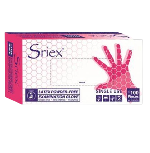 SRIEX LATEX POWDER FREE GLOVES - XS Size - 2 Boxes - Twin Pack