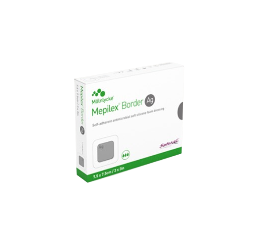 MOLNLYCKE Mepilex Border Ag 7.5x7.5cm 5s