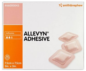 SMITH & NEPHEW S&N ALLEVYN ADHESIVE 7.5 X 7.5C M 10S