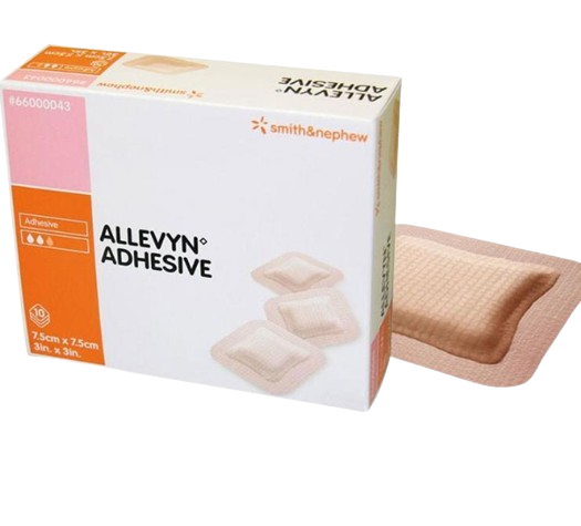 SMITH & NEPHEW S&N ALLEVYN ADHESIVE 7.5 X 7.5C M 10S