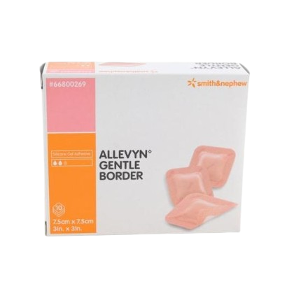 SMITH & NEPHEW S&N ALLEVYN GENTLE BORDER 7.5 X 7.5 CM 10S