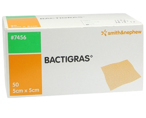 SMITH & NEPHEW S&N BACTIGRAS 5 X 5 CM 50S