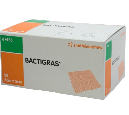 SMITH & NEPHEW S&N BACTIGRAS 5 X 5 CM 50S - Woods Pharmacy