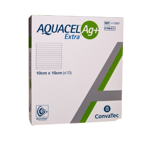 Aquacel Ag+Extra 10 x 10 cm - 10s - Extra Hydrofiber Dressing