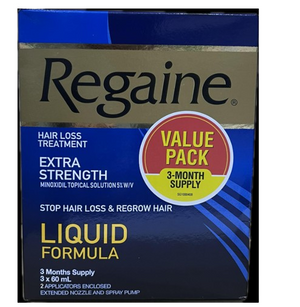 Regaine Extra Strength Hair Loss Treatment 5% Minoxidil Solution Triple Pack - 3 x 60 ml