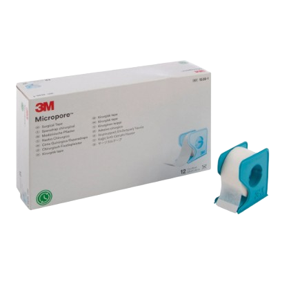 3M Micropore Tape ½”x 10yds with dispenser Box of 24’s (1535-0)