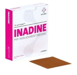 "Inadine Providone Iodine Non-Adherent Dressing 5cm x 5cm  Box of 25’s"