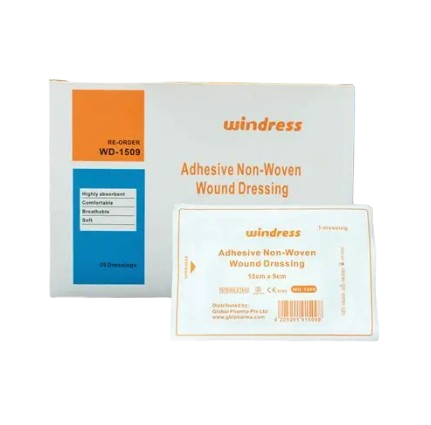 Windress Adhesive Non Woven Wound Dressing 9 x 15cm - Sterile - 25 Pcs
