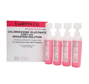 Chlorhexidine Irrigation Solution 25ml (sachet) - 20 sachers in a box