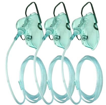Cosmomed Oxygen Elongated Mask, 7ft, Adult, Sterile - 3 pieces