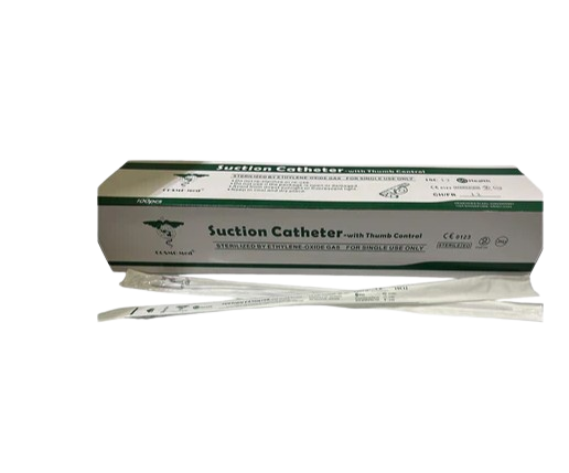 Cosmomed Suction Catheter, Thumb Control, Size: 14,Sterile, 100 pc per box