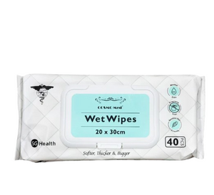 Cosmomed Premium Wet Wipes, w/Cap, 20x30cm,40 pieces per pack - 20 PACKS