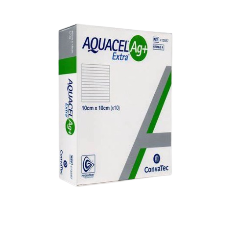 Aquacel Ag+Extra 10 x 10 cm - 10s - Extra Hydrofiber Dressing