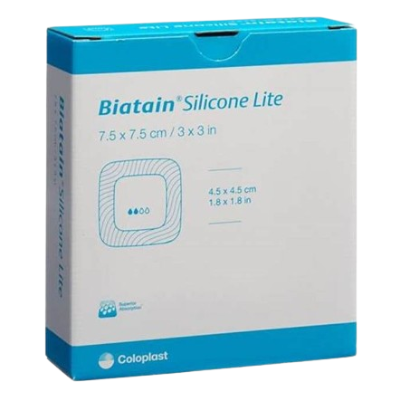 COLOPLAST BIATAIN SILICONE LITE 7.5 CM X 7.5 CM 10'S