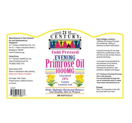 21st Century Evening Primrose Oil EPO 1000mg 200s