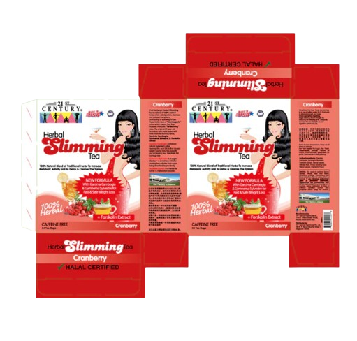 21st Century Herbal Slimming Tea - Cranberry with Garcinia Cambogia & Gymnema Sylvestre 24s x 3 - Triple Pack