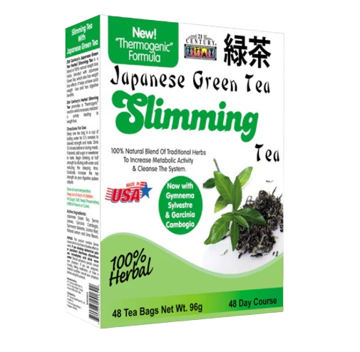 21st Century Herbal Slimming Tea - Japanese Green Tea with Garcinia Cambogia & Gymnema Sylvestre 48s x 2 - Twin Pack