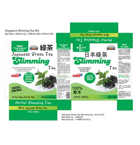 21st Century Herbal Slimming Tea - Japanese Green Tea with Garcinia Cambogia & Gymnema Sylvestre 48s x 2 - Twin Pack