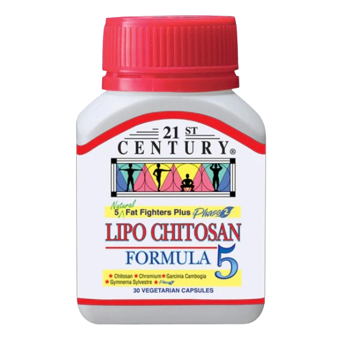 21st Century Lipo Chitosan Formula 5 50mg Cap 30s x 2 - Twin Pack