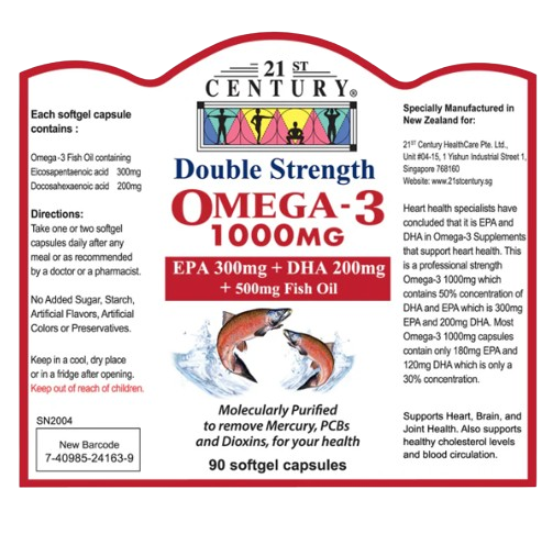 21st Century Double Strength Omega 3 90s x 2 - Twin Pack