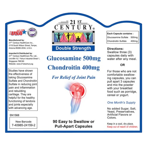 21st Century Glucosamine 500 + Chondroitin 400mg DS 90s x 2 - Twin pack