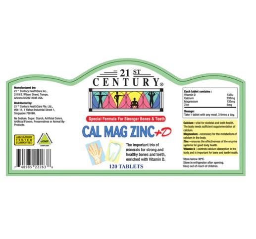 21st Century Cal Mag Zinc + D 120 Tablets x 3 - Triple pack