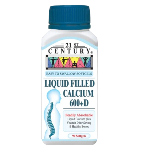 21st Century Liquid Filled Calcium 600 + Vitamin D 90s x 3 - Triple pack