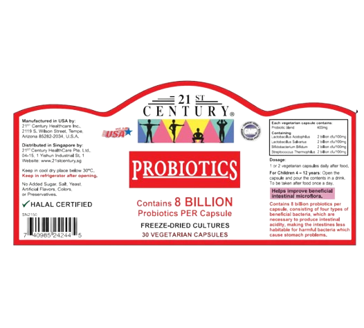 21st Century Probiotics 8 Billion 30 Vegetarian Capsules x 3 - Triple pack