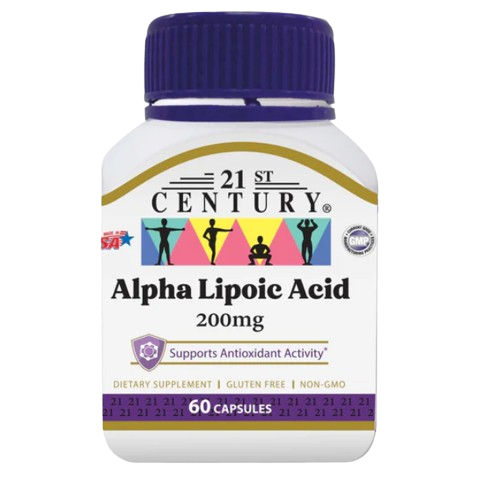 21st Century Alpha Lipoic Acid 200mg 60 Capsules x 2 - Twin pack