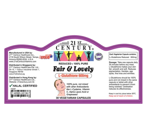 21st century glutathione review 21st Century Fair & Lovely 30 Vegetarian Capsules x 2 - Twin pack 21st century glutathione review 21st Century Fair & Lovely 30 Vegetarian Capsules x 2 - Twin pack