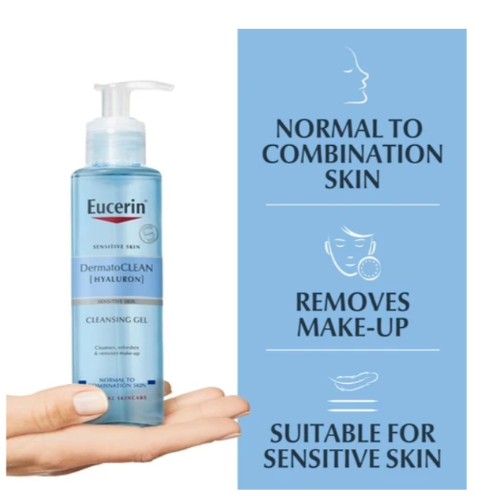 Eucerin Dermato Clean Refreshing Cleansing Gel 200ml x 2 - Twin Pack